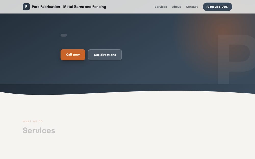 Park Fabrication website